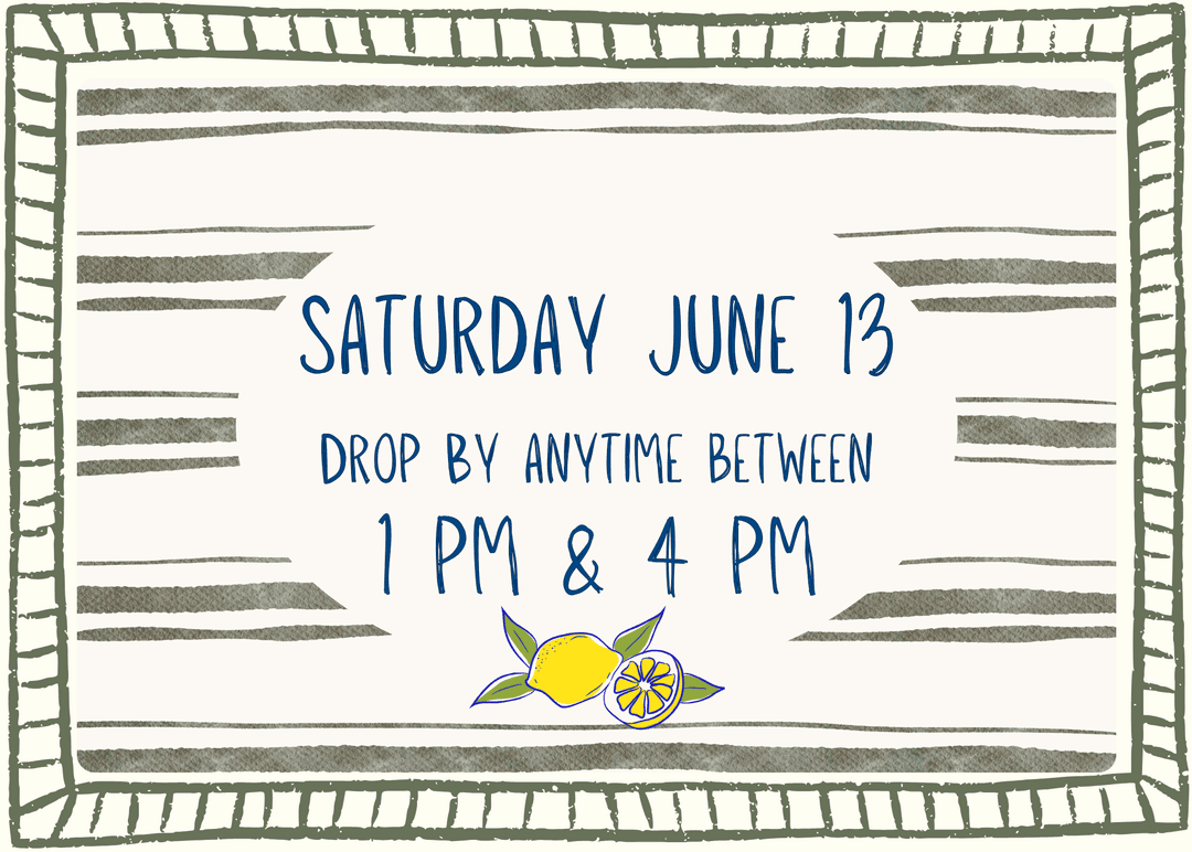 Saturday, June 13; drop by anytime between 1 pm to 4 pm